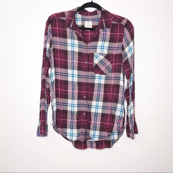 American Eagle Outfitters Tops - AEO Vintage Boyfriend Flannel Long Sleeve